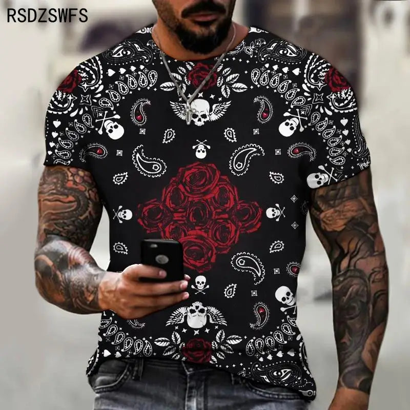 Novo padrão mosaico textura abstrata graffiti estilo camiseta masculina moda de rua casual wear masculino camisetas topos XXS-5XL
