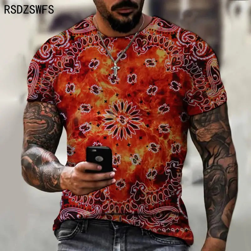 Novo padrão mosaico textura abstrata graffiti estilo camiseta masculina moda de rua casual wear masculino camisetas topos XXS-5XL
