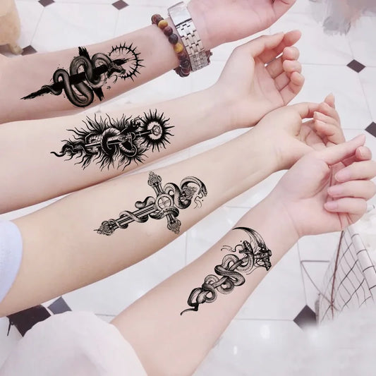 Tatuagem Cor impermeável da etiqueta da tatuagem preto e branco mais de 1000 podem ser combinados à vontade