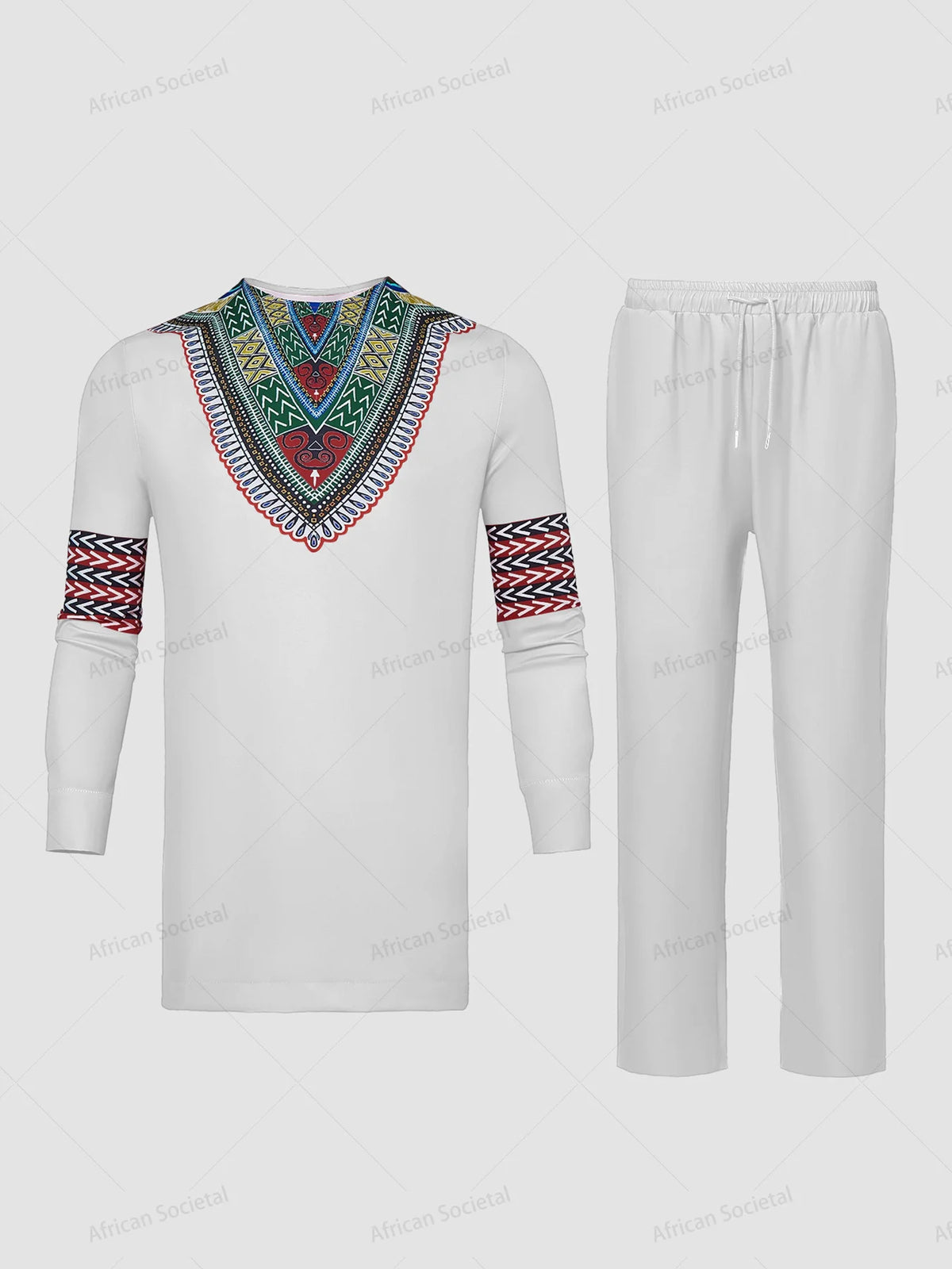 Ternos africanos de alta qualidade dashiki para homens-manga longa outono e inverno novos conjuntos versáteis de 2 peças com tecido respirável