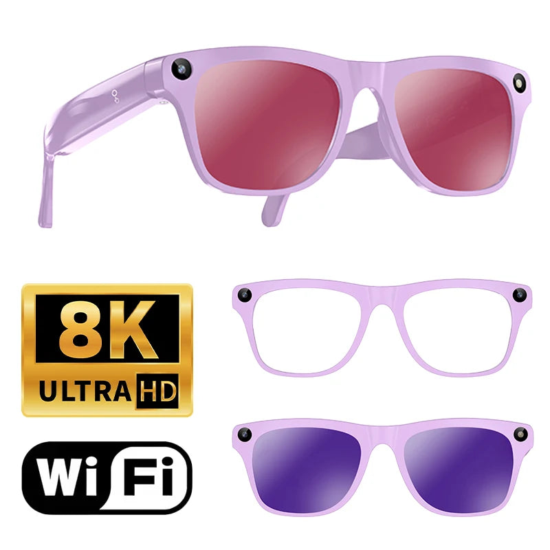Smart Camera Glasses HD Video Recording Bluetooth Call AI Voice Assistant Outdoor Sports Sunglasses Wearable For Cycling