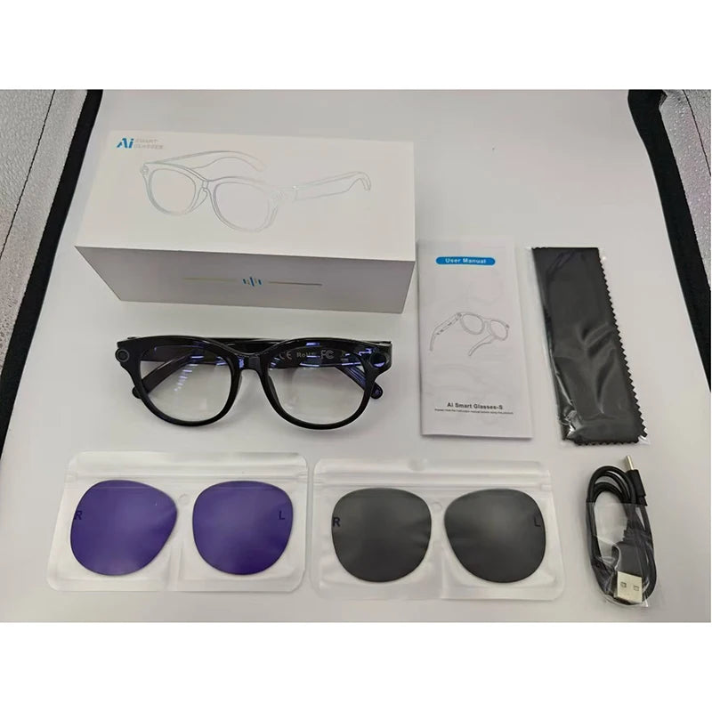 800W Pixel Camera Smart Glasses Video Recording AI Photo Recognition Bluetooth Call Voice Translation Sunglasses For Men Women