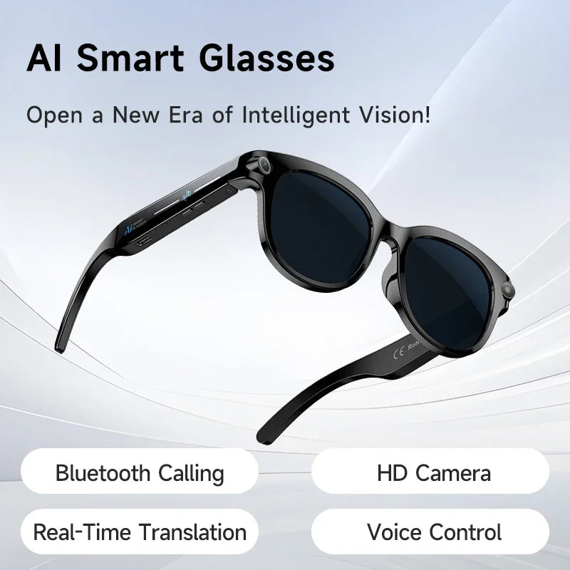 800W Pixel Camera Smart Glasses Video Recording AI Photo Recognition Bluetooth Call Voice Translation Sunglasses For Men Women