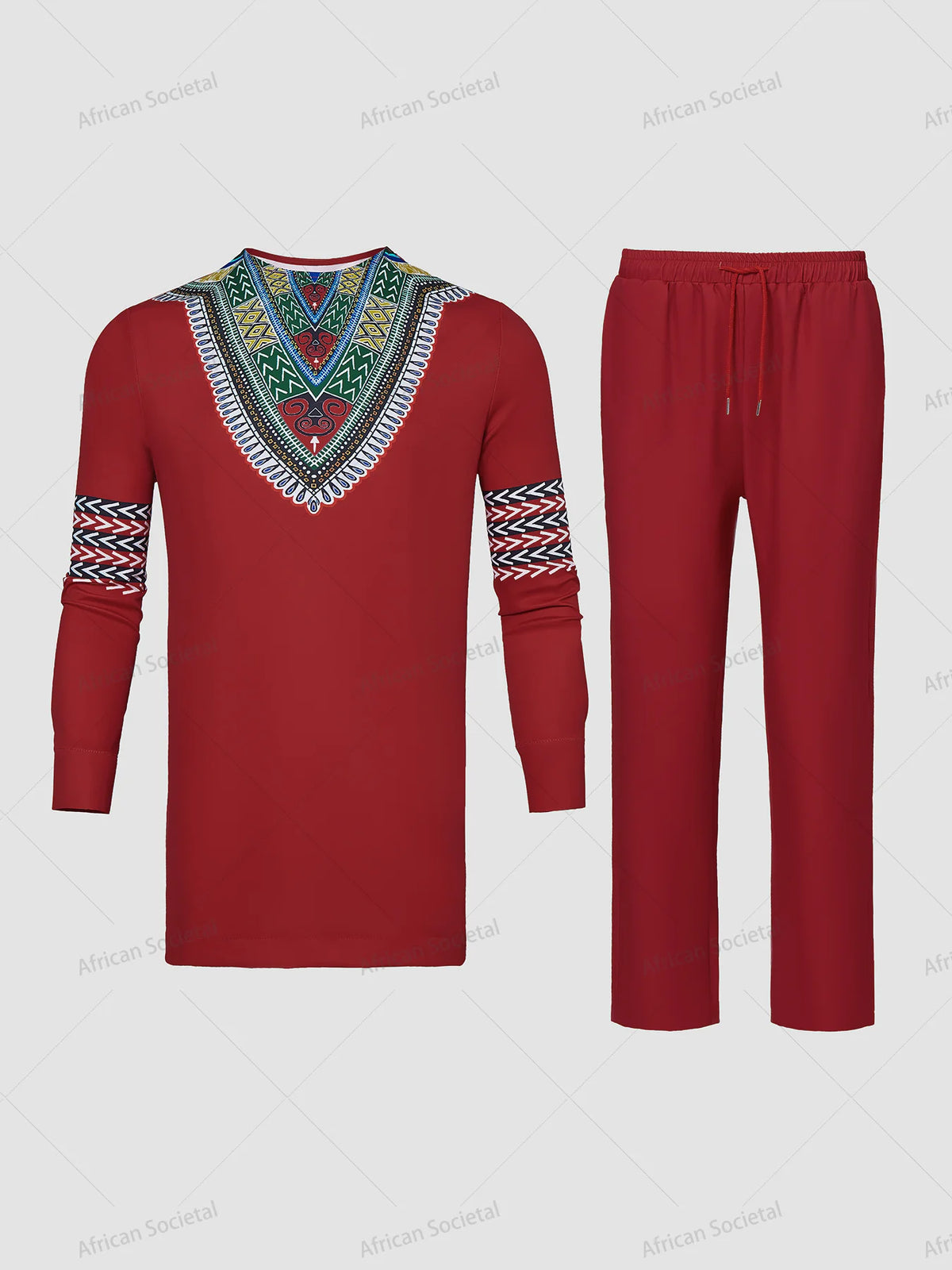 Ternos africanos de alta qualidade dashiki para homens-manga longa outono e inverno novos conjuntos versáteis de 2 peças com tecido respirável