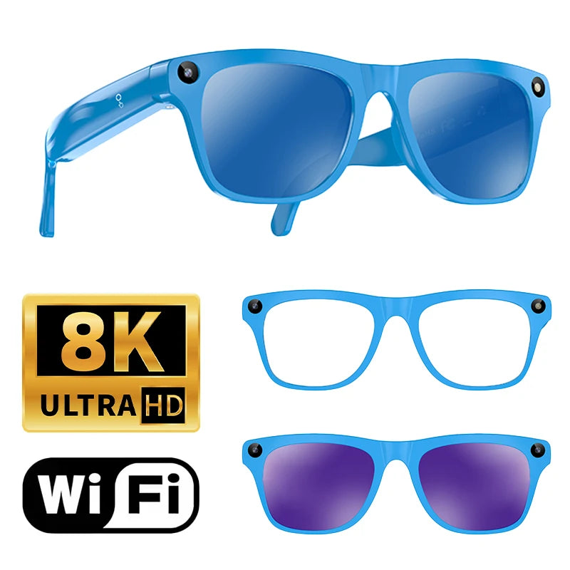 Smart Camera Glasses HD Video Recording Bluetooth Call AI Voice Assistant Outdoor Sports Sunglasses Wearable For Cycling