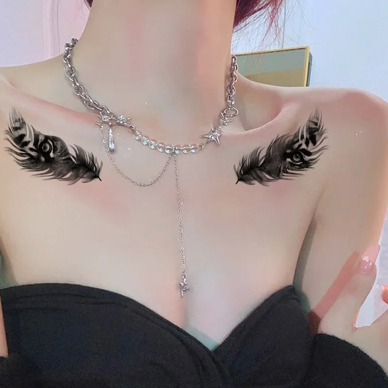 Tatuagem Cor impermeável da etiqueta da tatuagem preto e branco mais de 1000 podem ser combinados à vontade